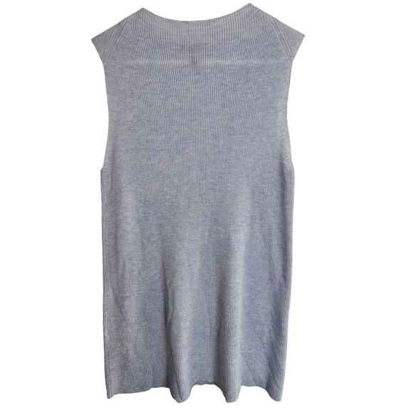 Eileen Fisher Sweater S Wool Blend Sleeveless Top Blue Lagenlook Minimalist Tank - Picture 7 of 7